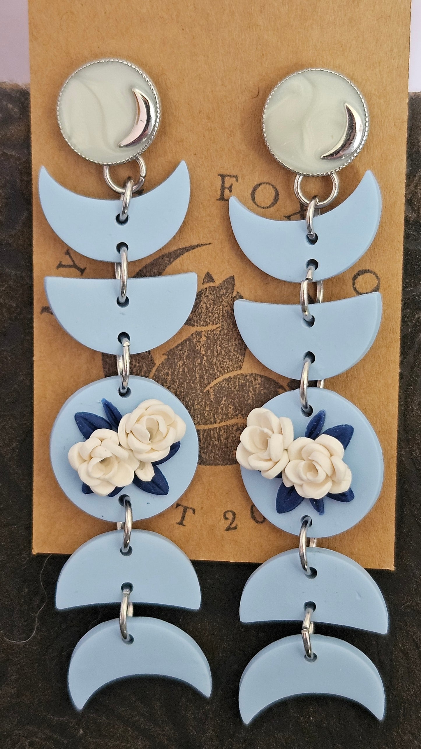 Floral Moon Phase Earrings|***LIMITED RELEASE***