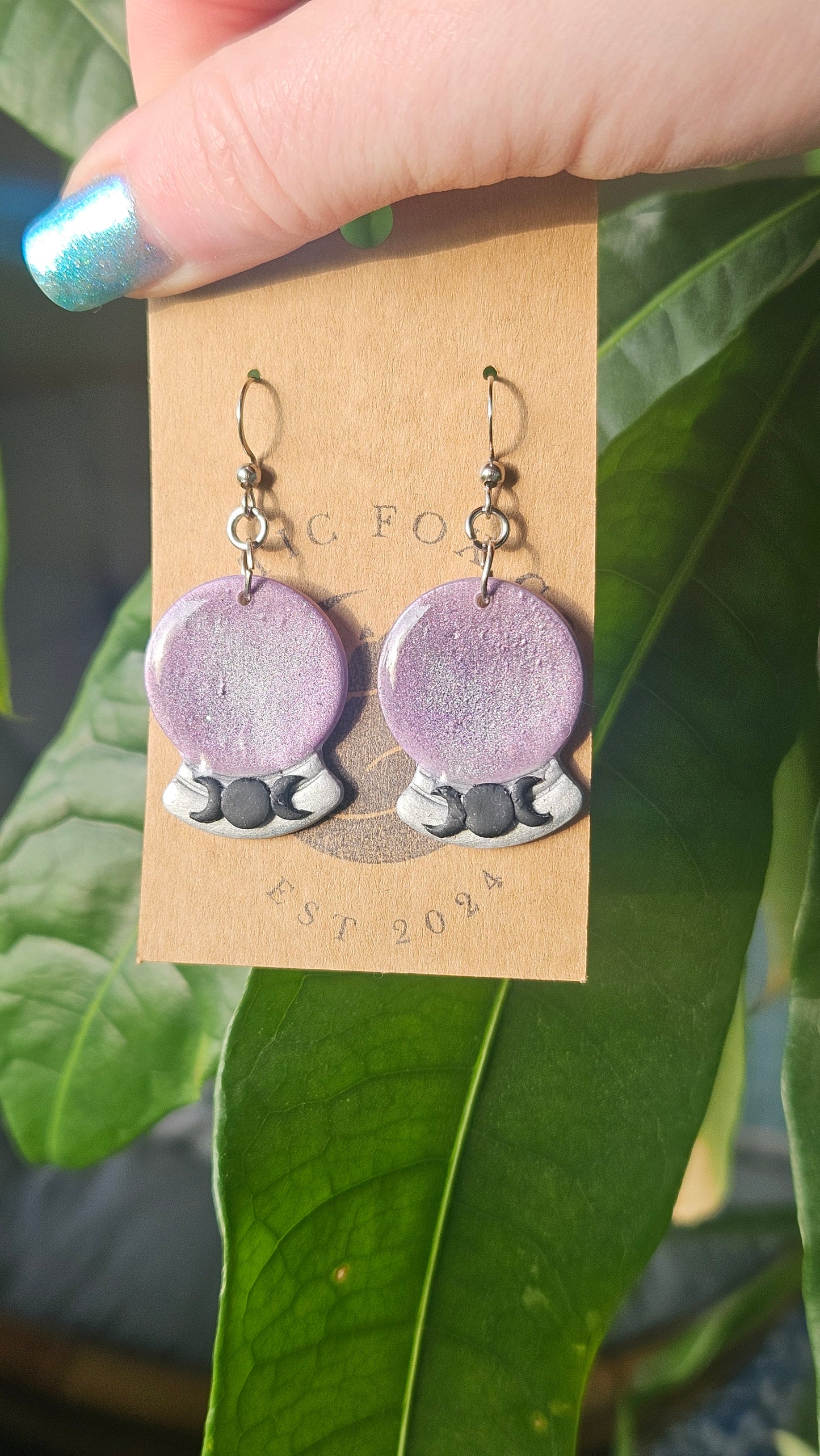 Crystal Ball Earrings|Divination Witch