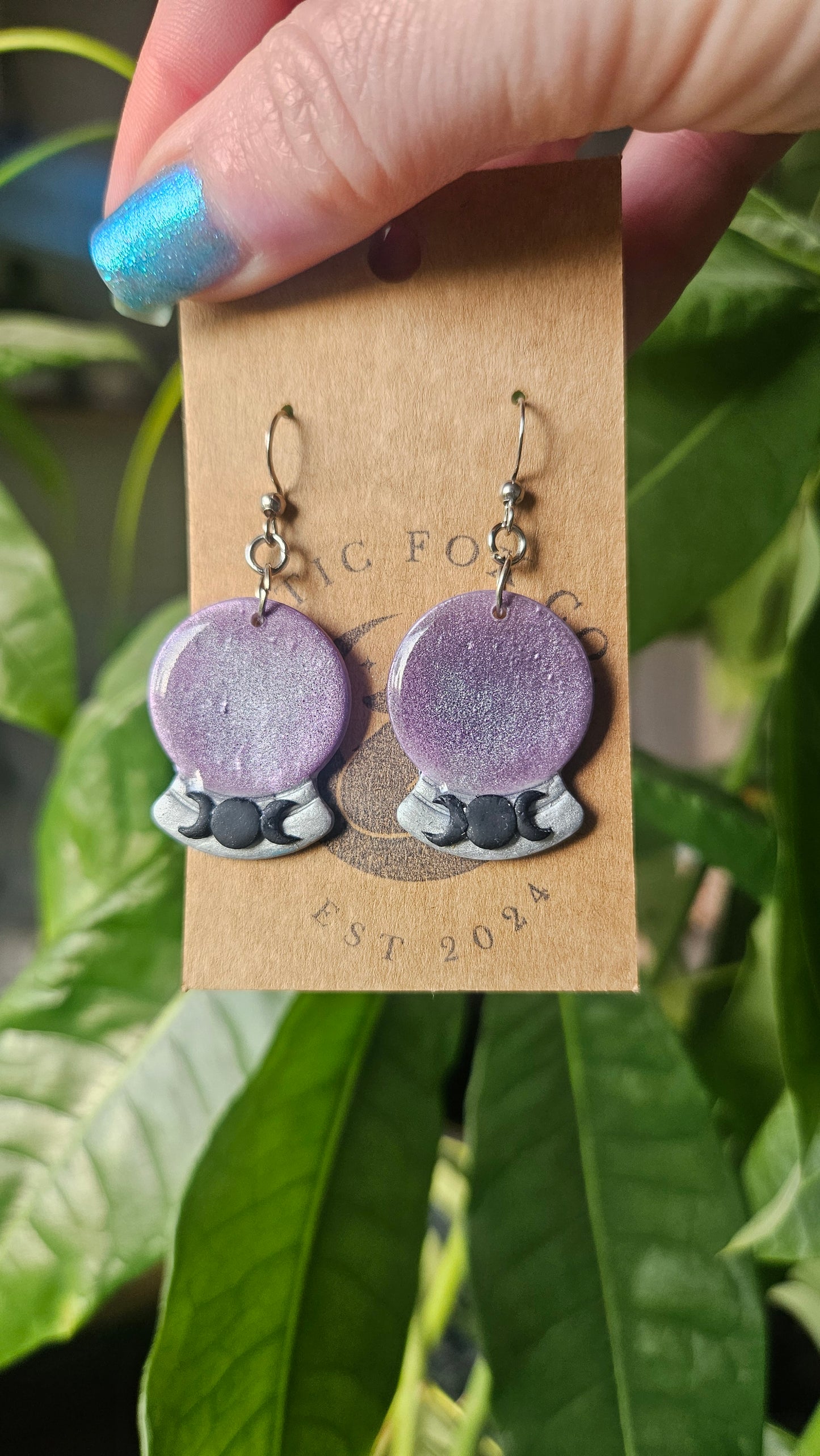 Crystal Ball Earrings|Divination Witch
