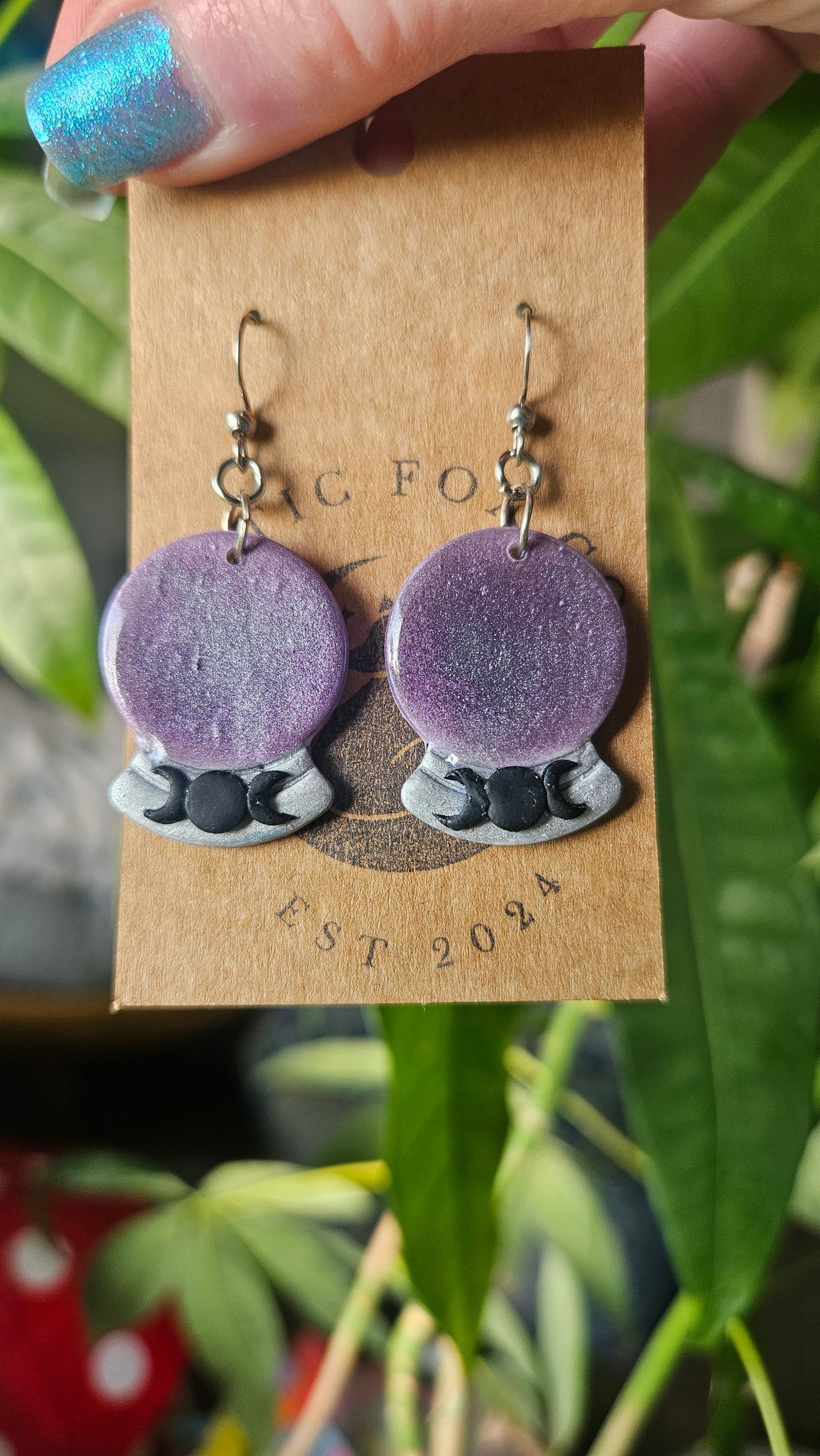 Crystal Ball Earrings|Divination Witch