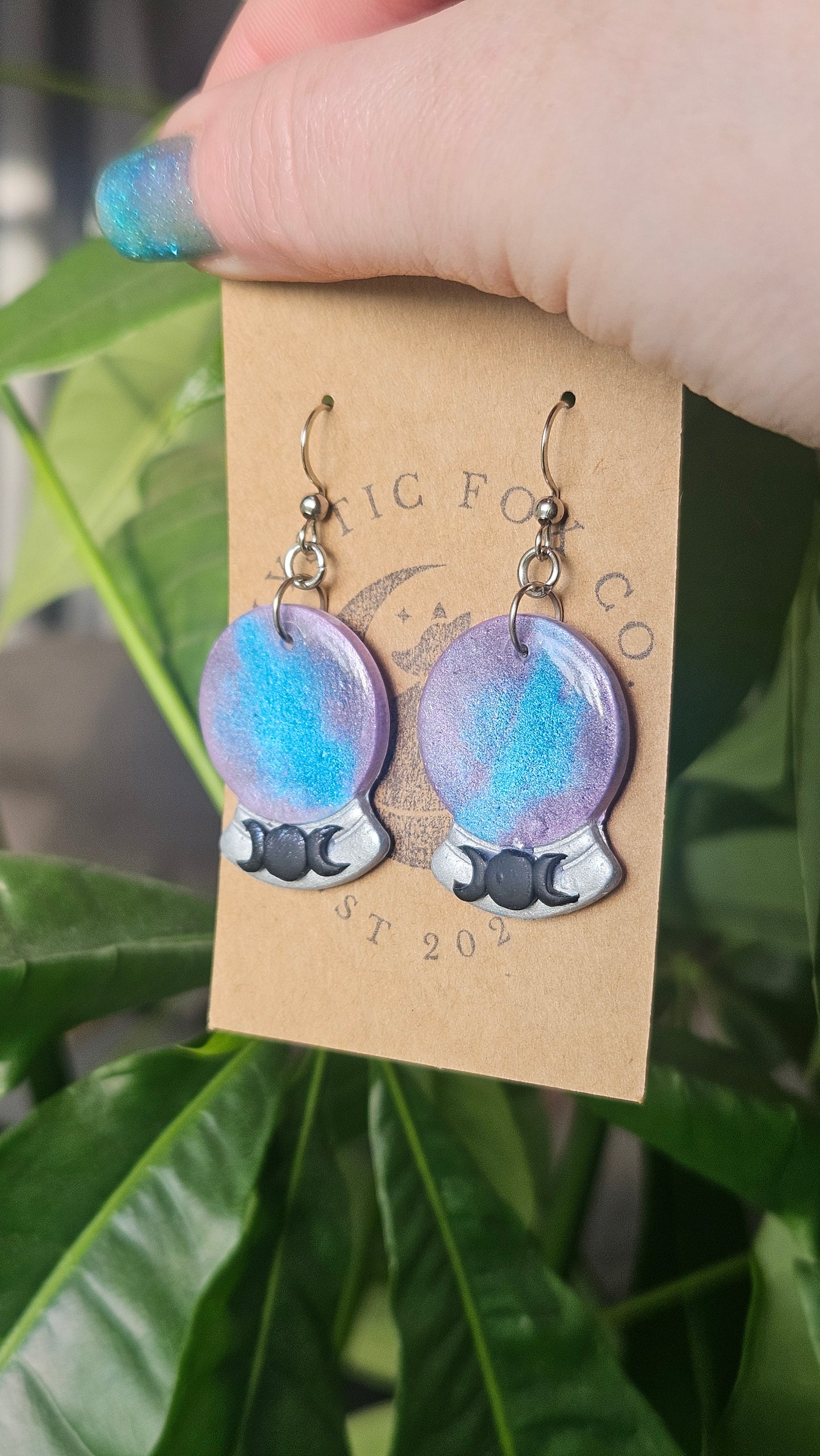 Crystal Ball Earrings|Divination Witch