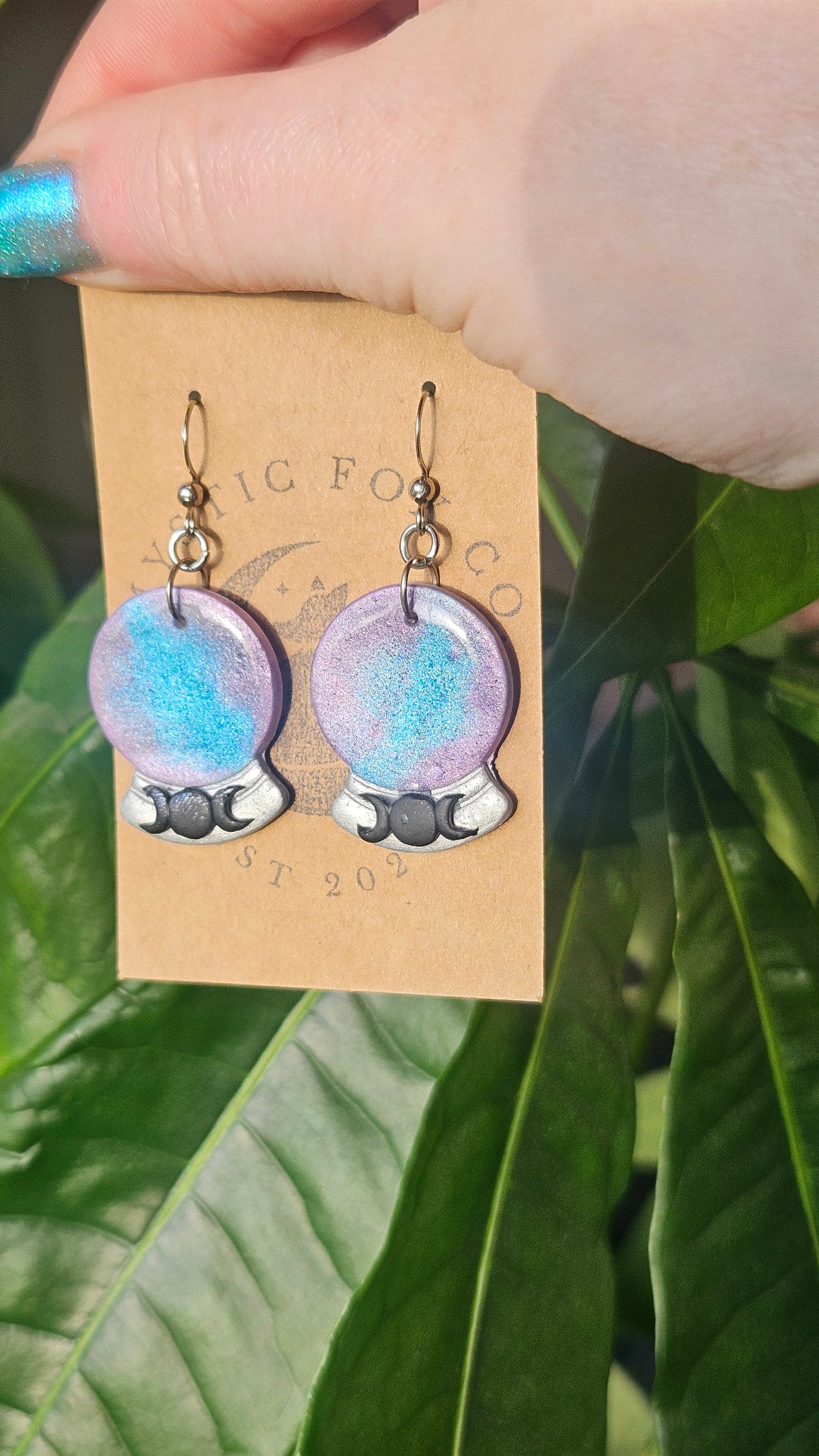 Crystal Ball Earrings|Divination Witch