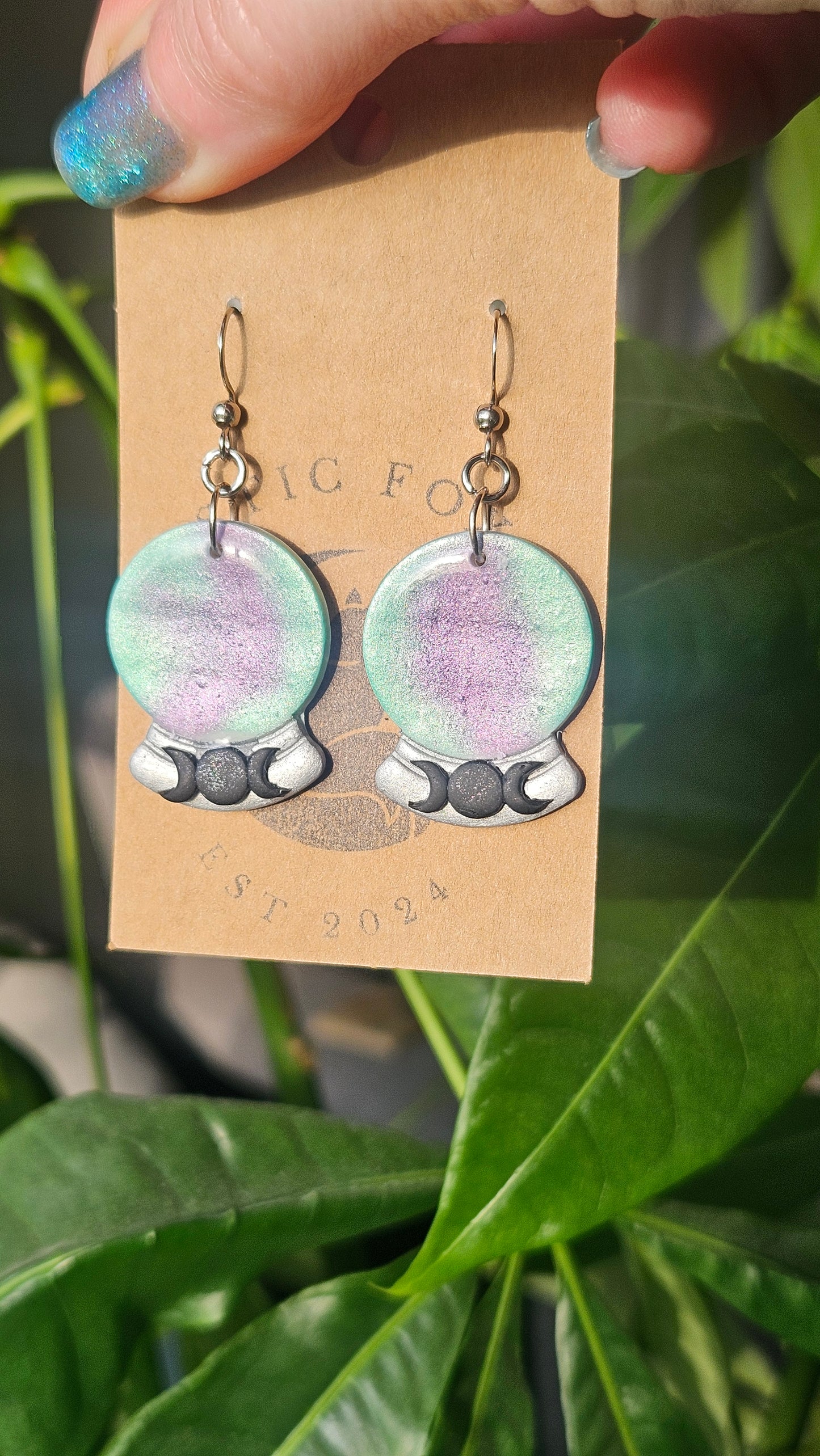 Crystal Ball Earrings|Divination Witch