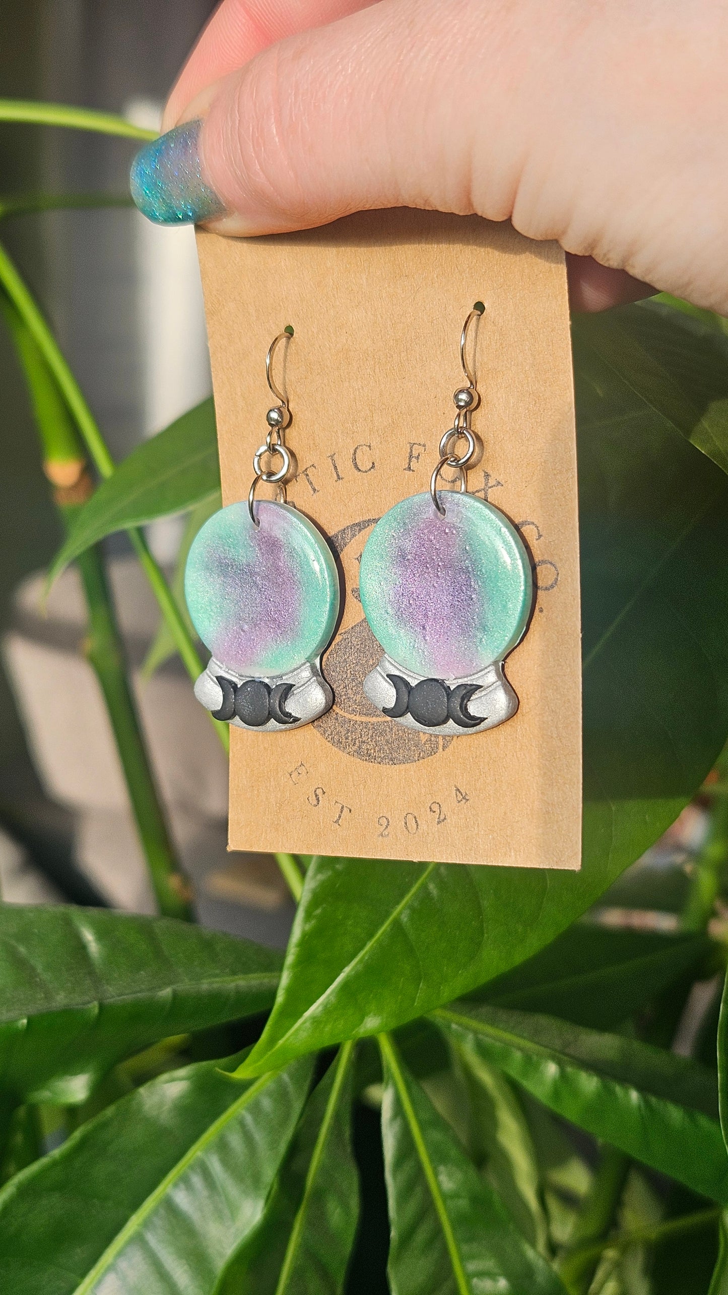 Crystal Ball Earrings|Divination Witch