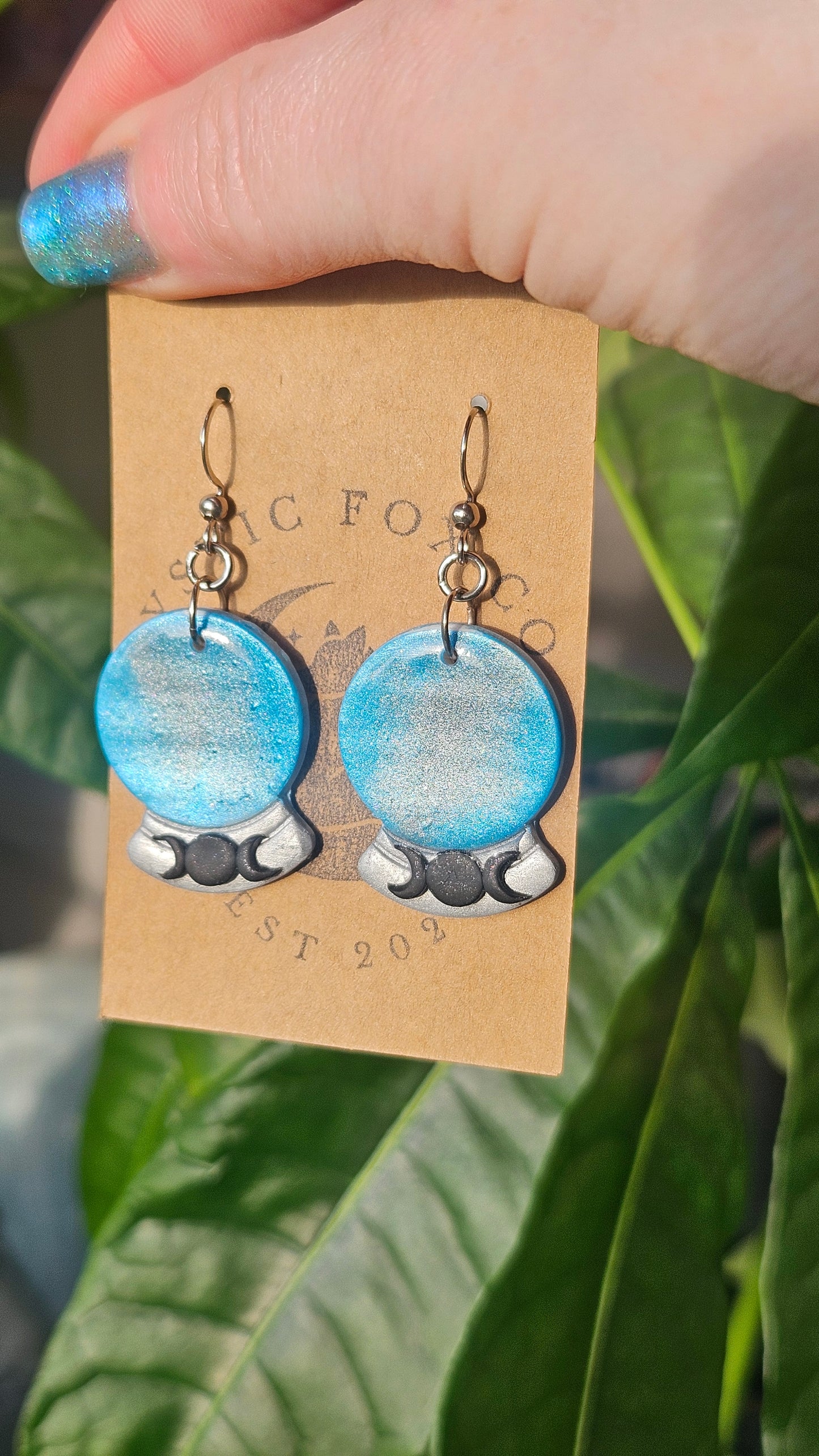 Crystal Ball Earrings|Divination Witch