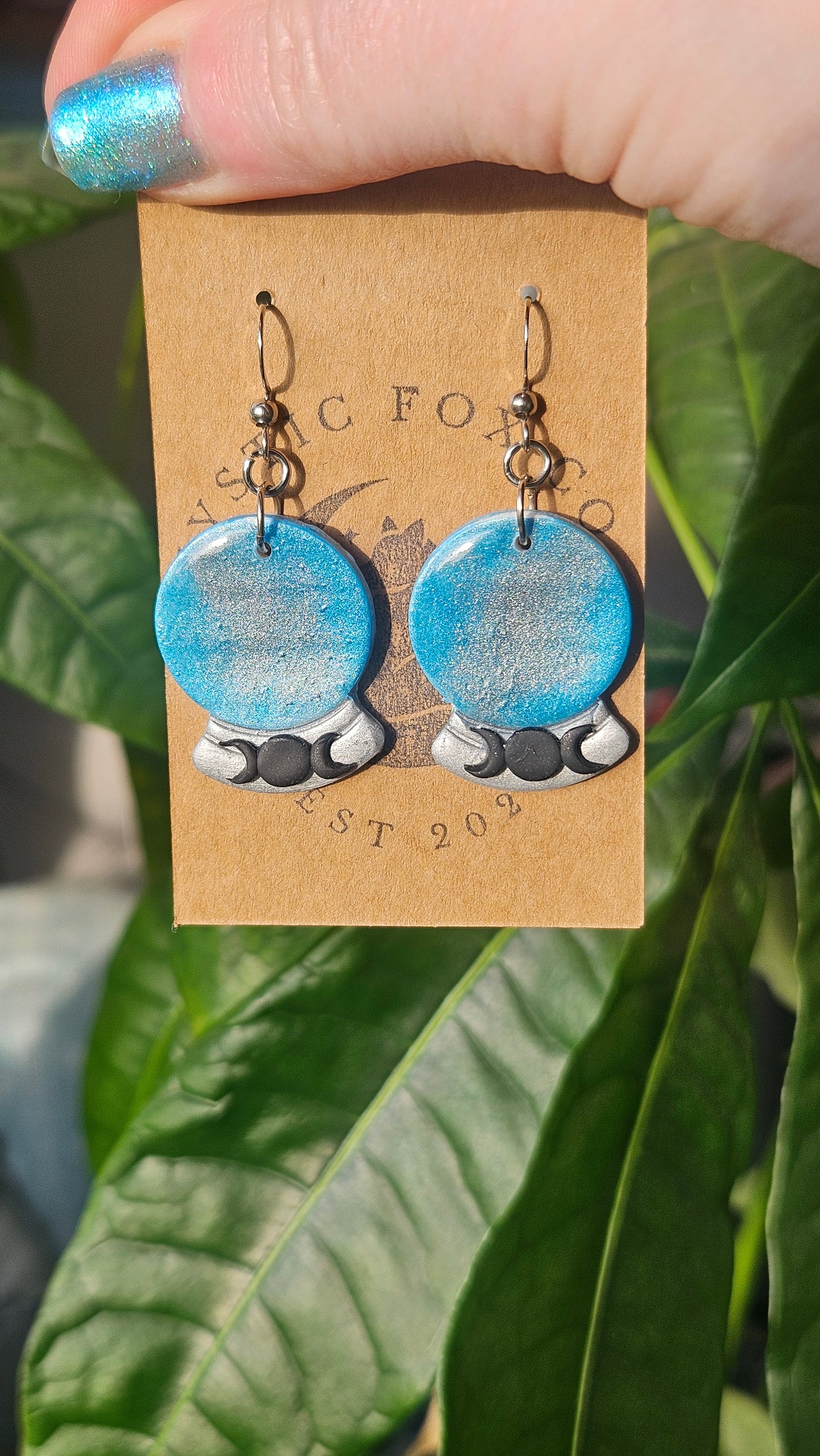 Crystal Ball Earrings|Divination Witch