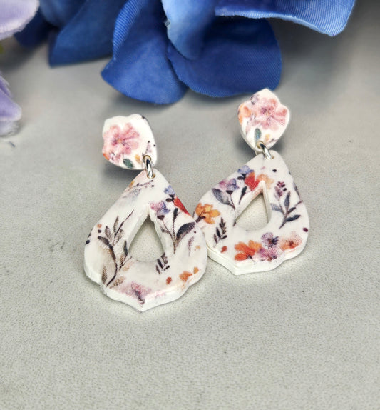 Wildflower Teardrop Earrings – Cottagecore Floral Dangles