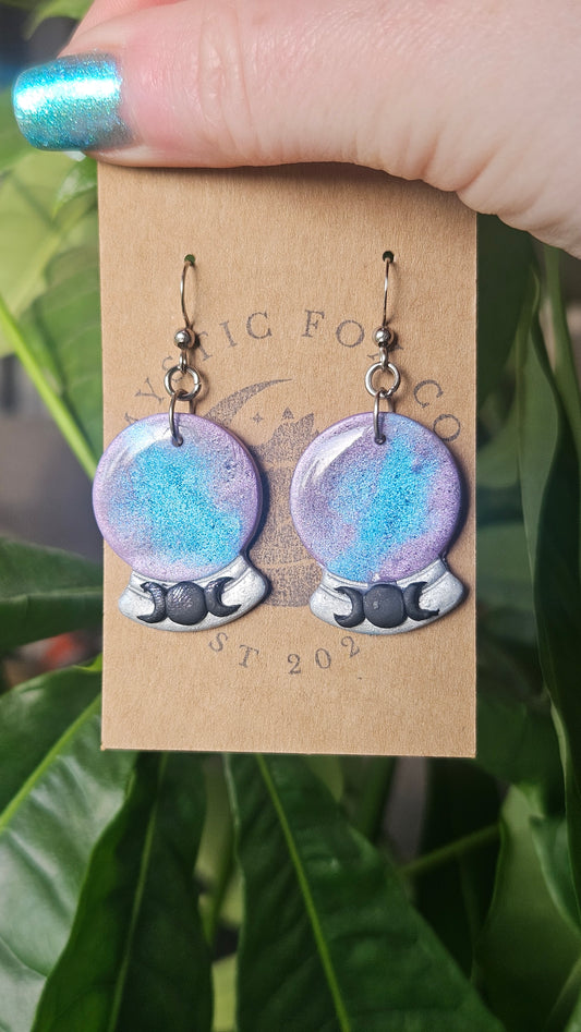 Crystal Ball Earrings|Divination Witch