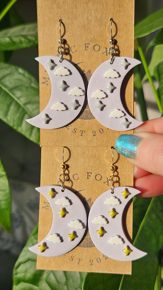 Celestial Moon Dangle Earrings|Witchy Style