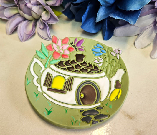 Teapot Cottage Trinket Dish