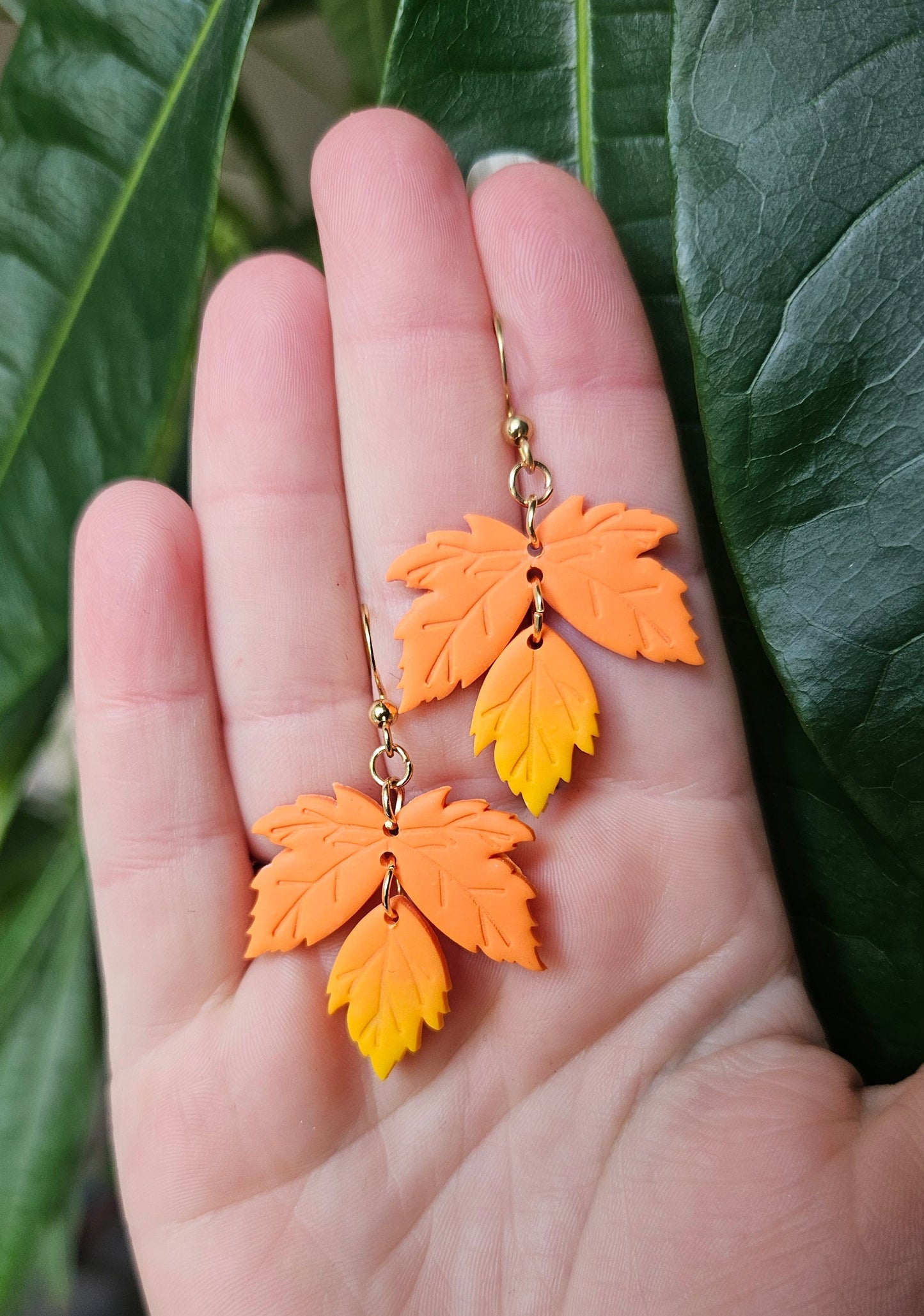 Autumn Glow Leaf Earrings 🍂✨