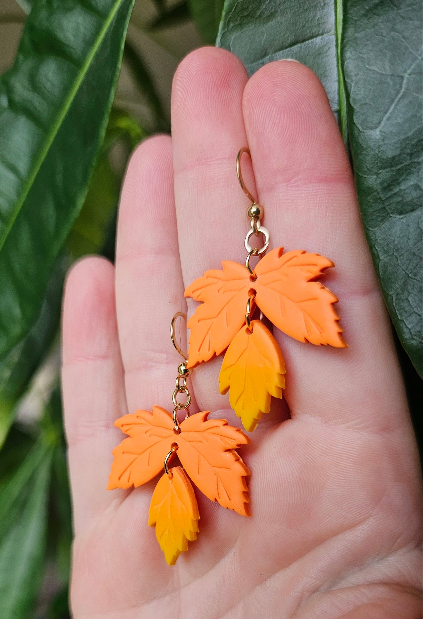 Autumn Glow Leaf Earrings 🍂✨