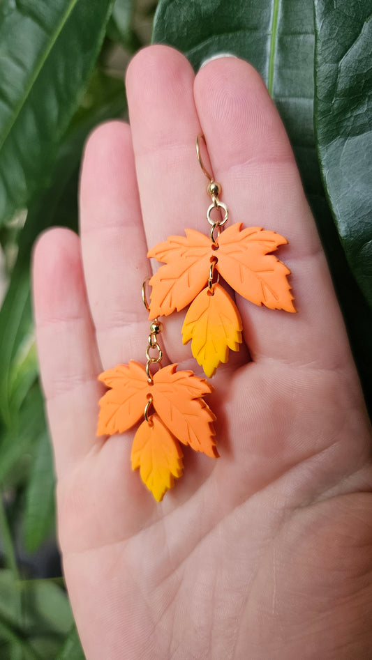 Autumn Glow Leaf Earrings 🍂✨
