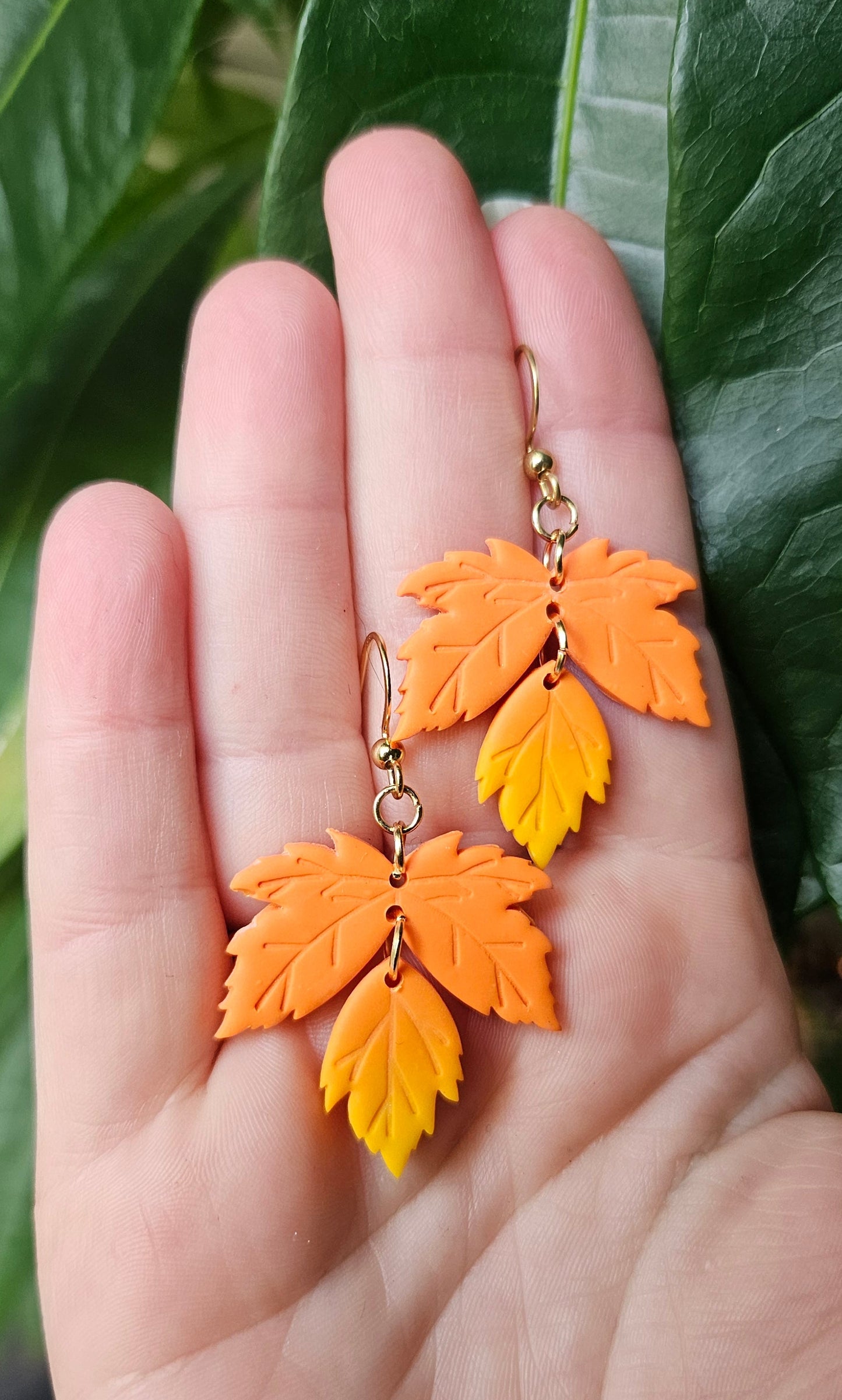 Autumn Glow Leaf Earrings 🍂✨